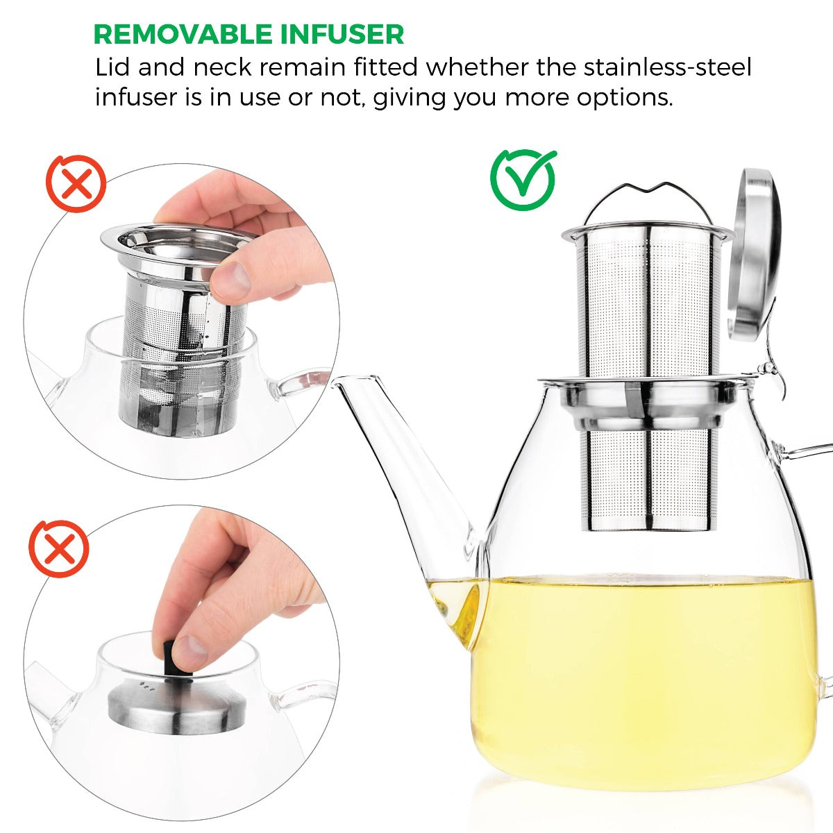 Glass Teapot Kettle 37oz Stove Top Safe For loose Tea Media 1 of 5