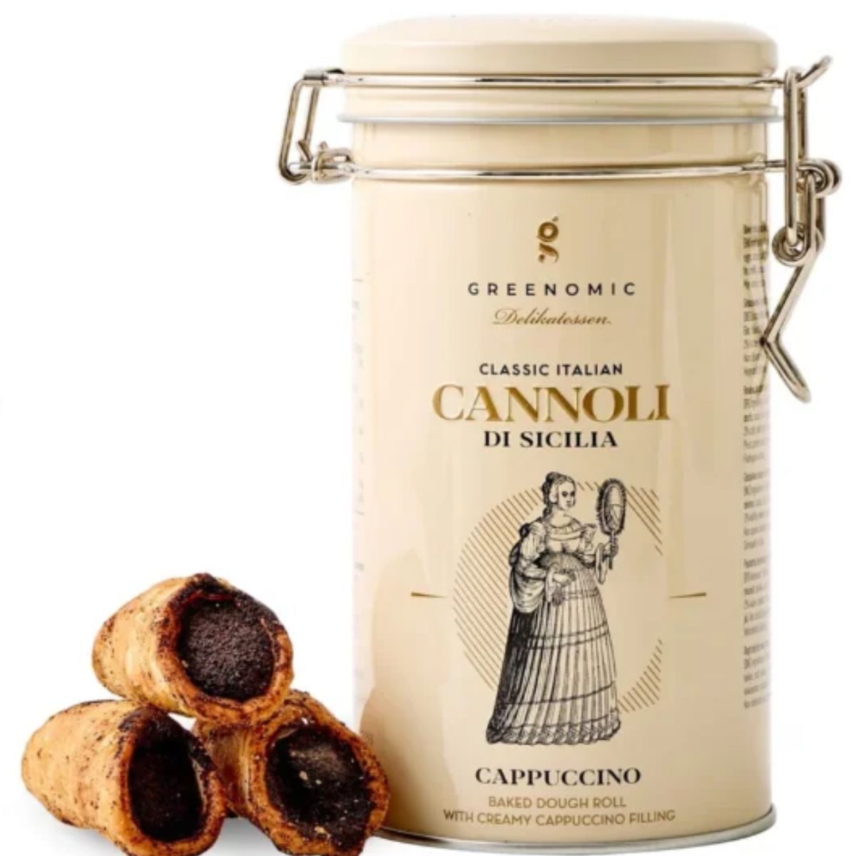 Cannoli di Sicilia Cappuccino-tin of cookies