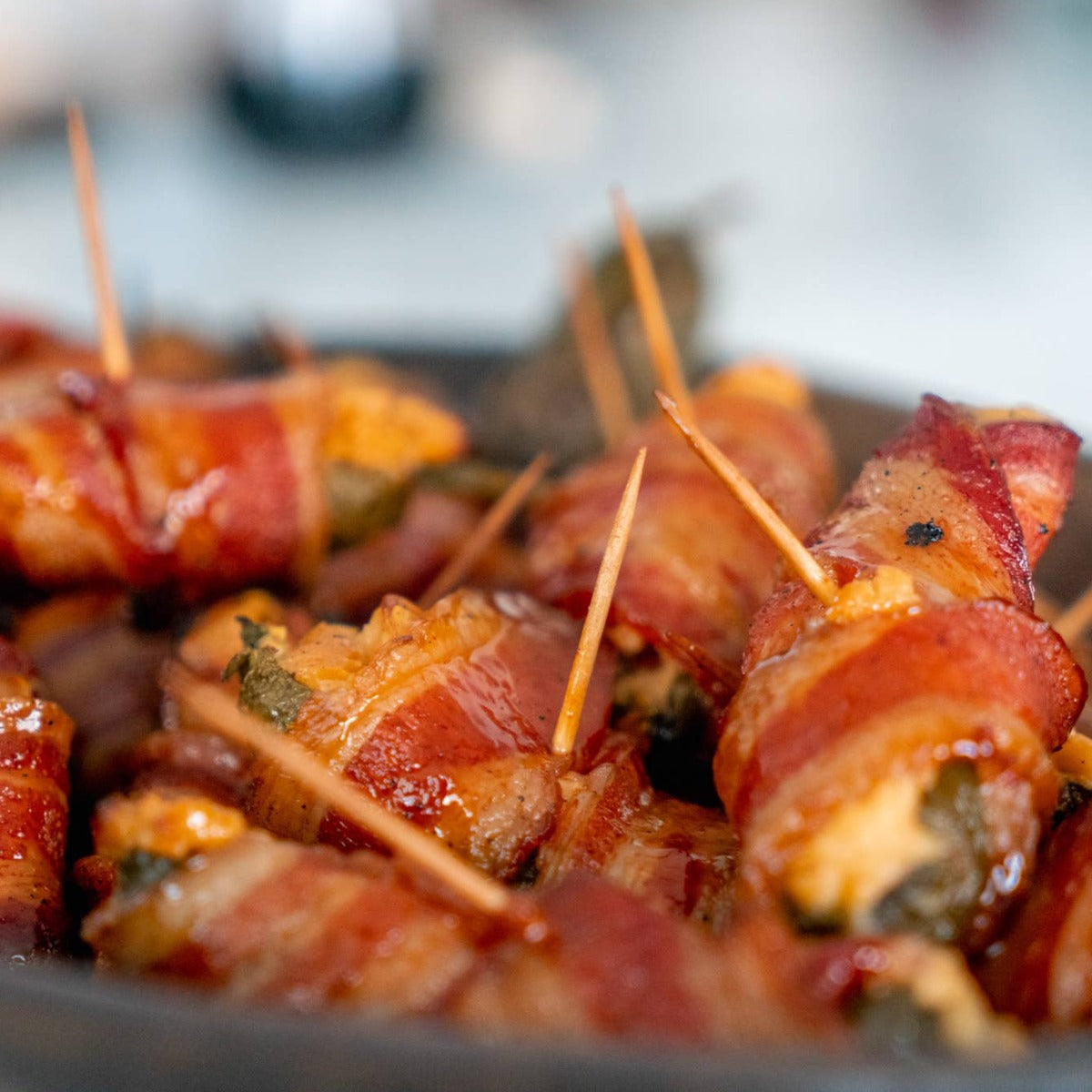 Chipotle Caramel Sauce on bacon wraps