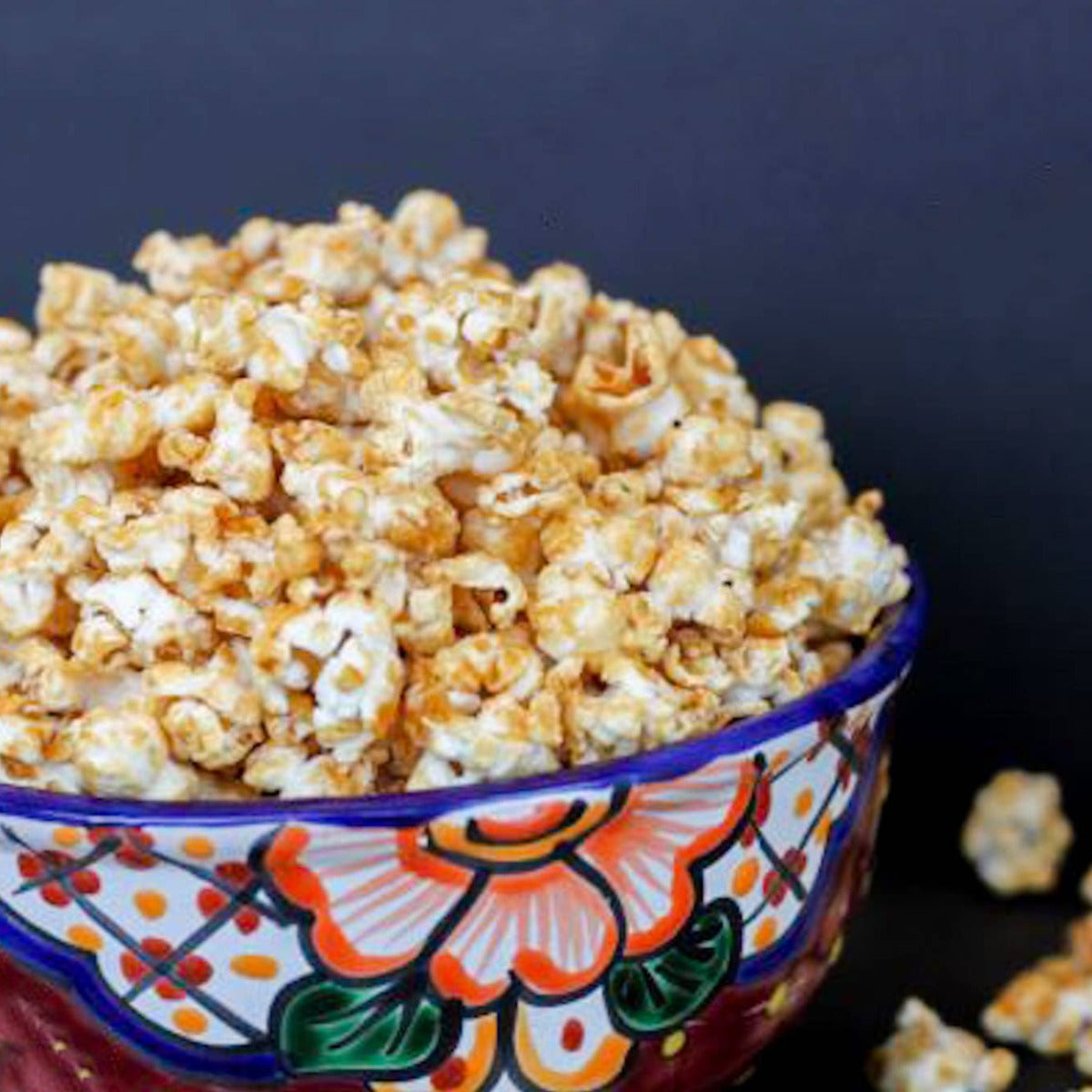 Chipotle Caramel Sauce over popcorn