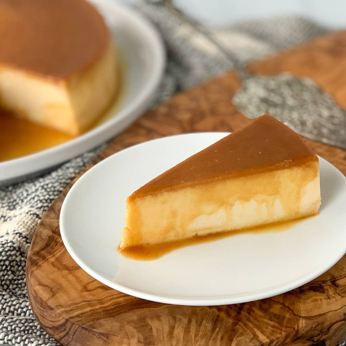 Chipotle Caramel Sauce over flan