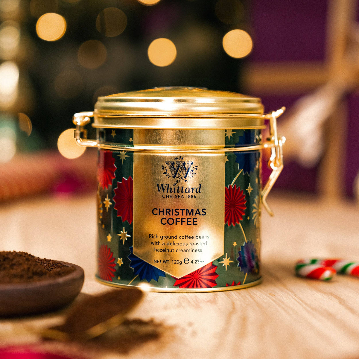 Christmas Coffee in a Tin with a Clip Top- Olive & Basket