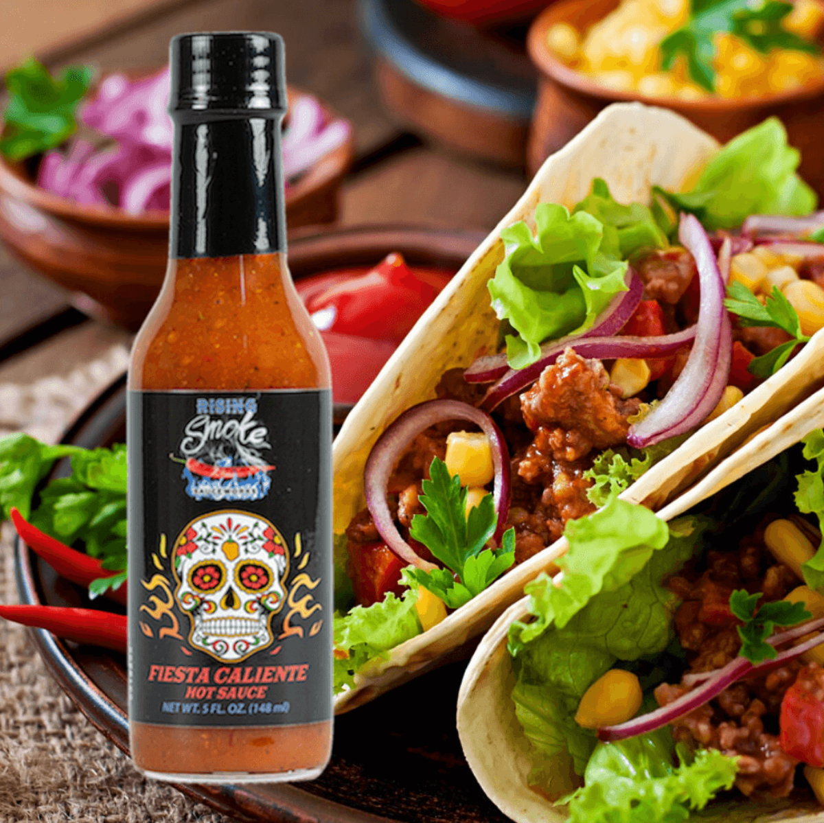 Fiesta Caliente Hot Sauce- Hotter taco sauce with smoked habaneros added2