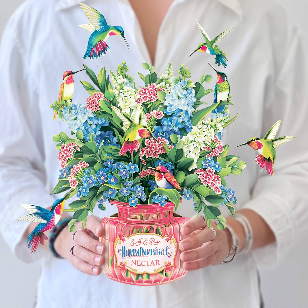 Hummingbird Oasis Pop-up Greeting Card- The perfect card