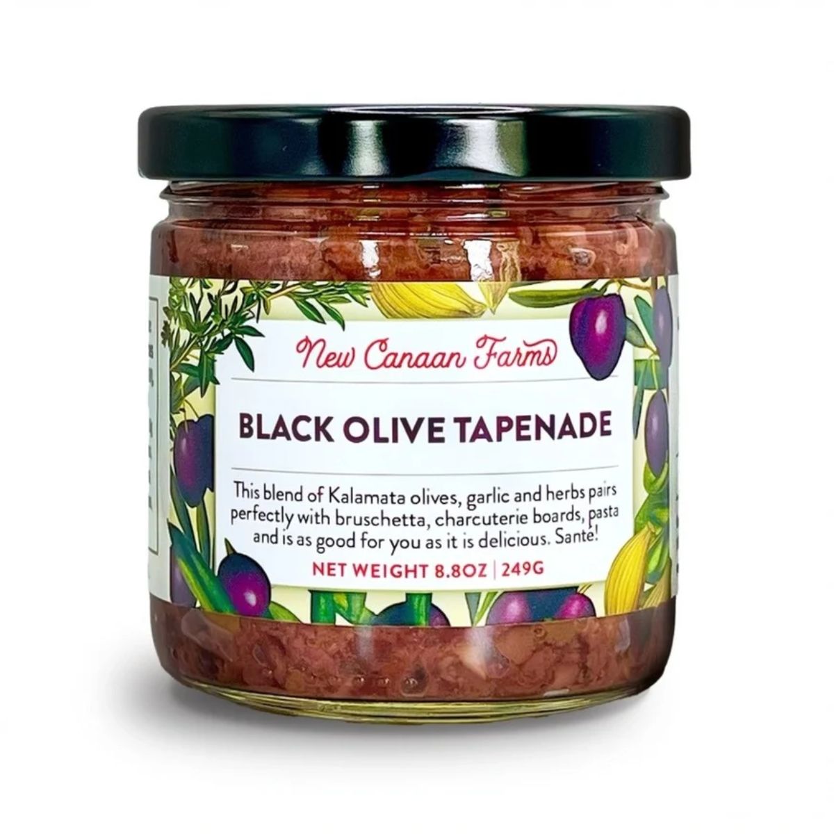 a jar of black olive tapenade