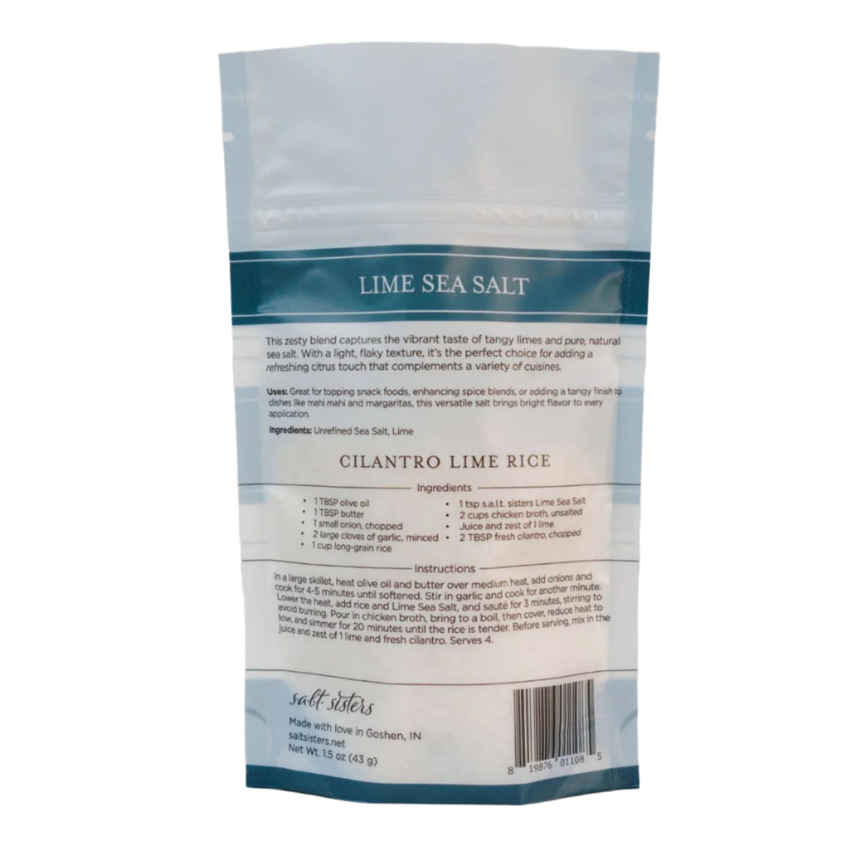 Lime All-Natural Sea Salt- Olive & Basket