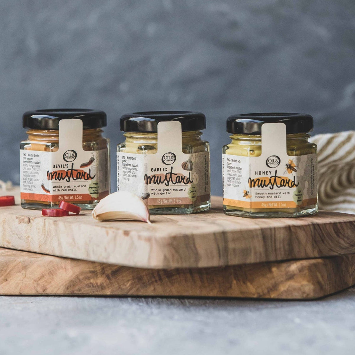 Mustard Trio- Great hostess gift Olive & Basket1