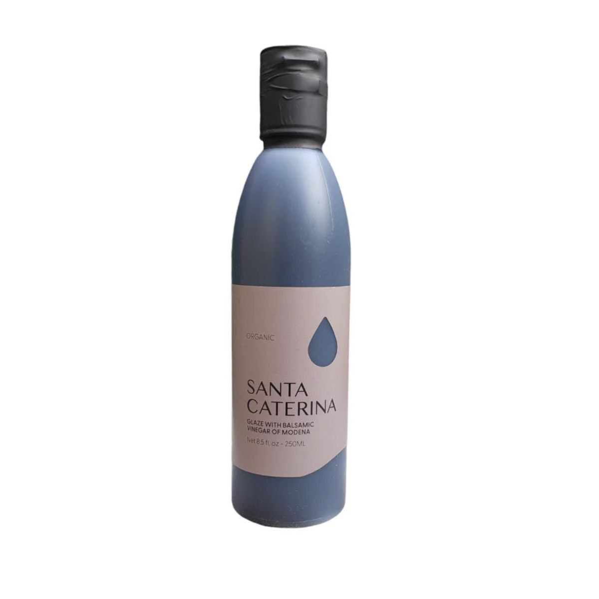 Bottle of Santa Caterina balsamic glaze with a gradient design on a white background