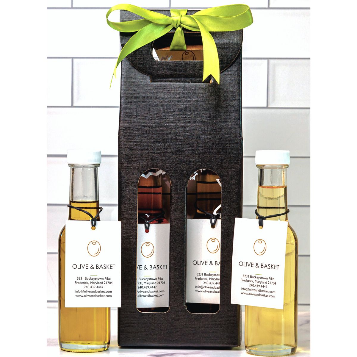 Fresh and Robust Duo Gift Box- Marc de Champagne Vinegar and Garlic Olive Oil