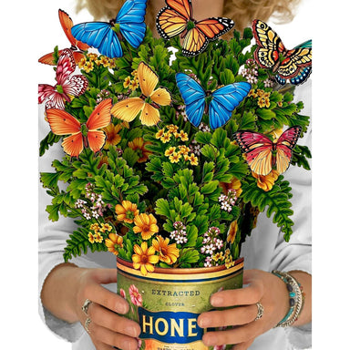 Butterflies & Buttercups (Pop-up Greeting Cards)- The perfect gift , olive and basket., freshcut flowers in paper