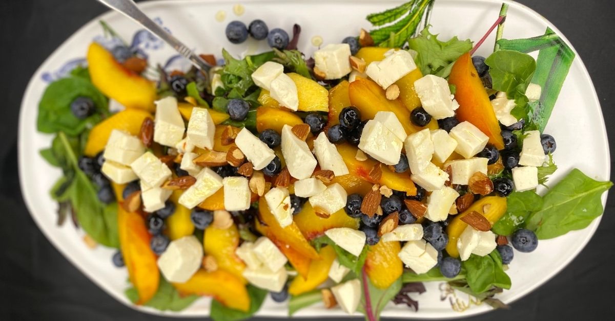 Peach, Nectarine, Blueberry Salad With Blueberry Lemon Vinaigrette