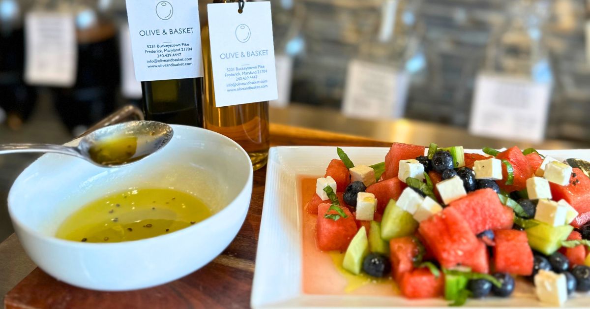 Watermelon Blueberry Salad Lemon Watermelon Dressing - Olive & Basket