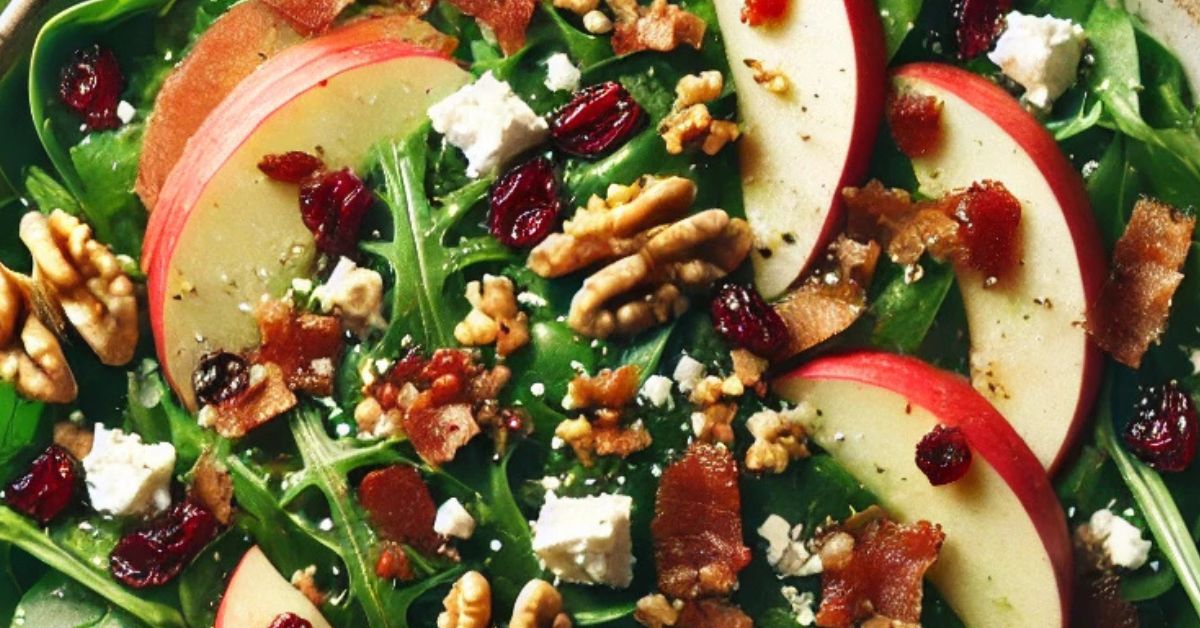 Apple Walnut Cranberry Salad with Lemon Pear Dressing