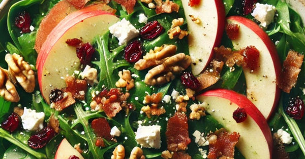 Apple Walnut Cranberry Salad with Lemon Pear Dressing - Olive &amp; Basket