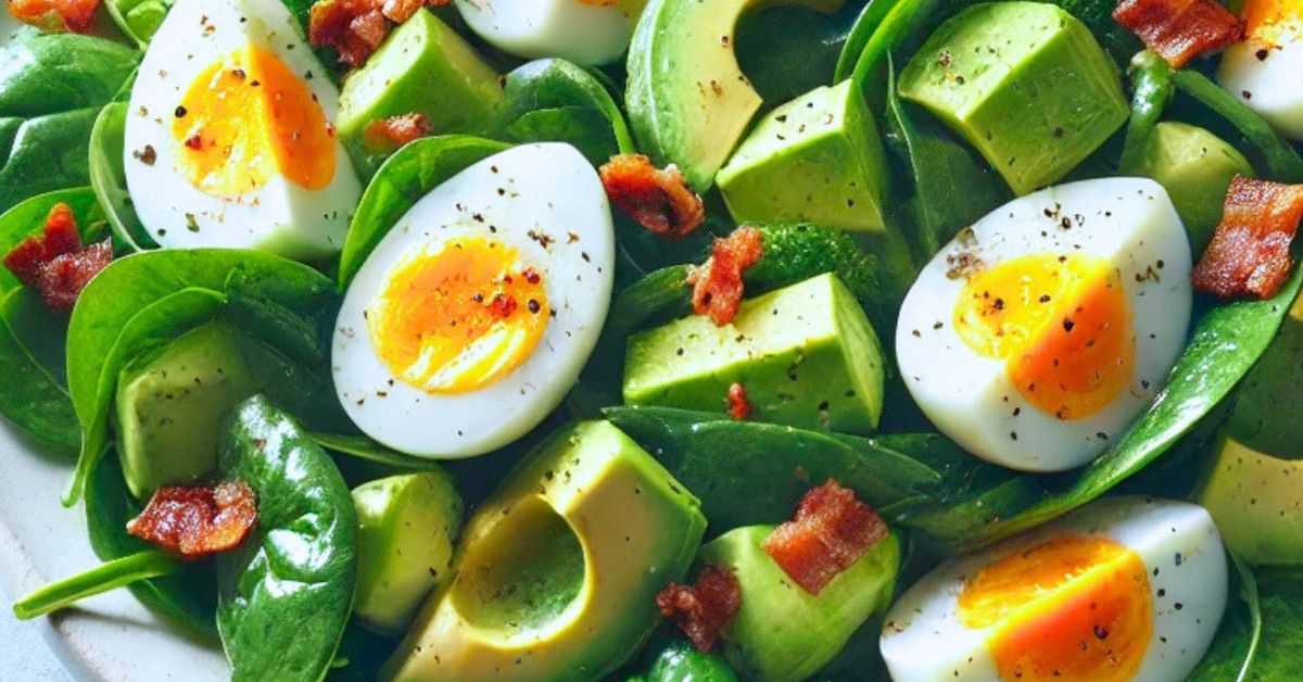 Avocado Spinach Salad with Rosemary Bourbon Dressing