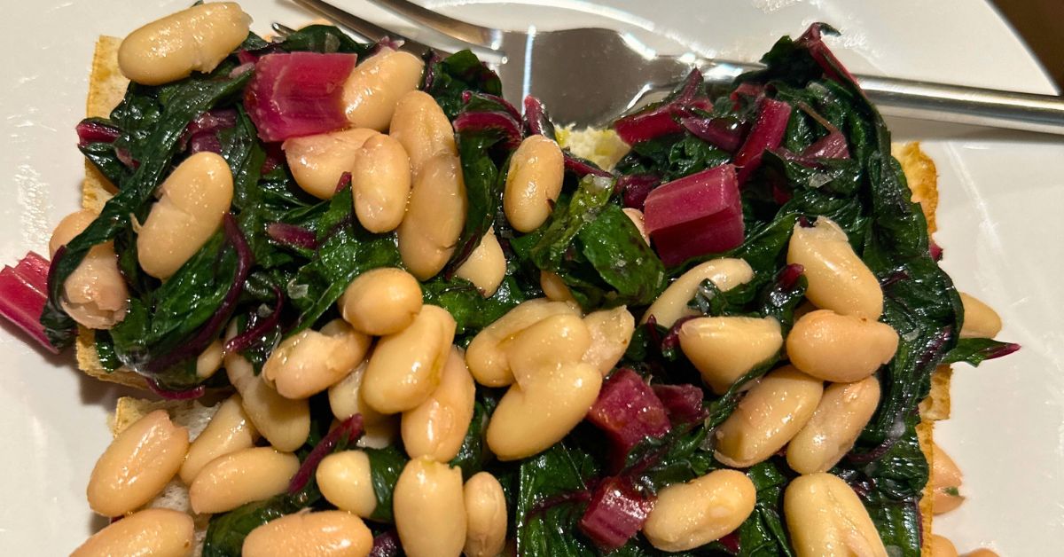 Saute Swiss Chard with Cannellini Beans