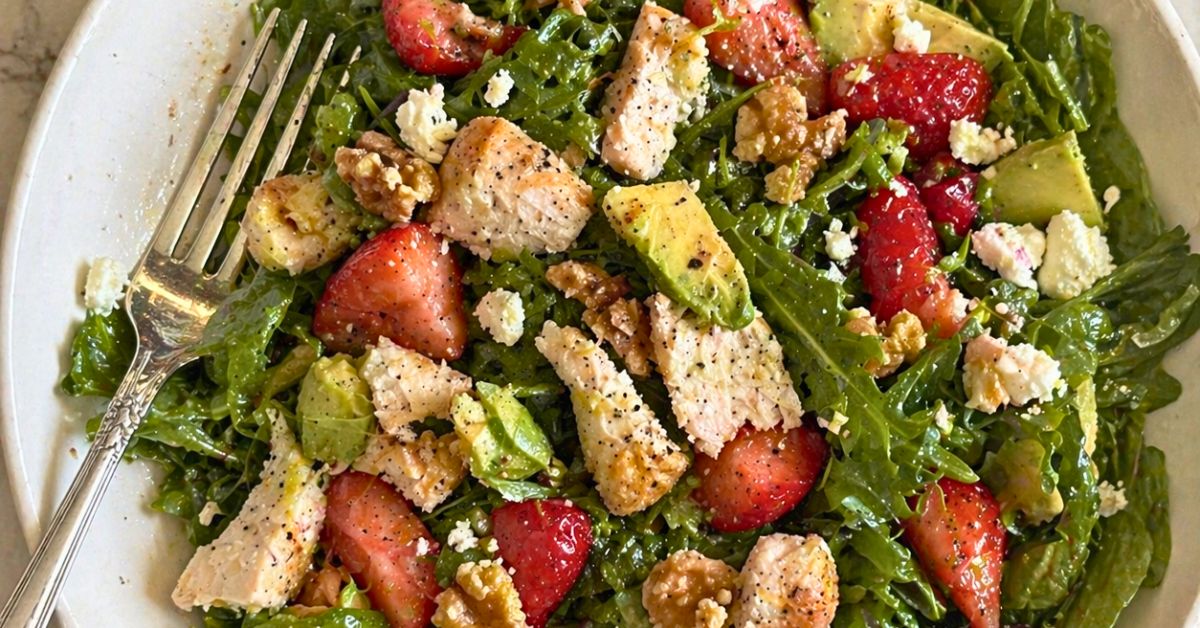 Strawberry Chicken Salad with Rosemary Olive Oil (Easy Recipe)