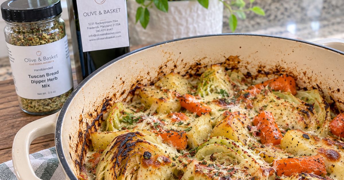 Creamy Tuscan Roasted Cabbage & Potatoes