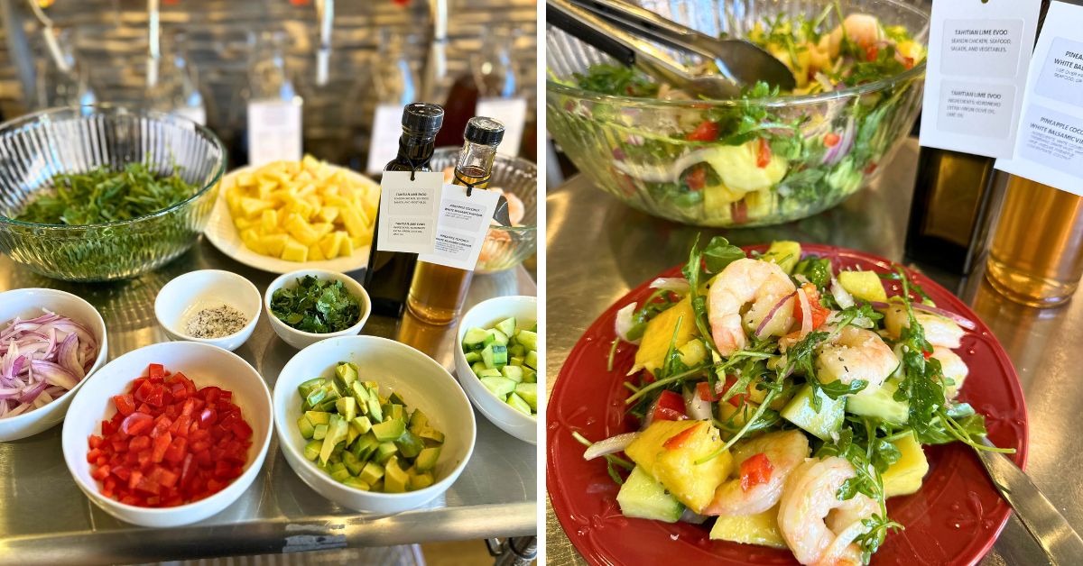 Fresh Pineapple and Shrimp Salad with Lime Coconut Mango Dressing