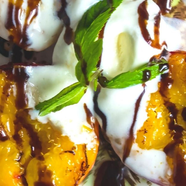 How To Make Grilled Peaches With Ice Cream and Silver Balsamic Vinegar