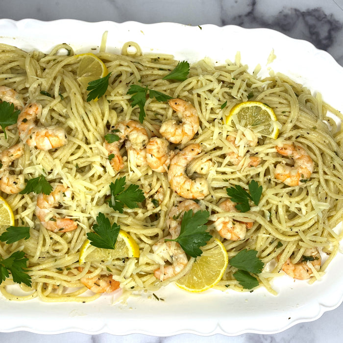Lemon Garlic Shrimp Spaghetti