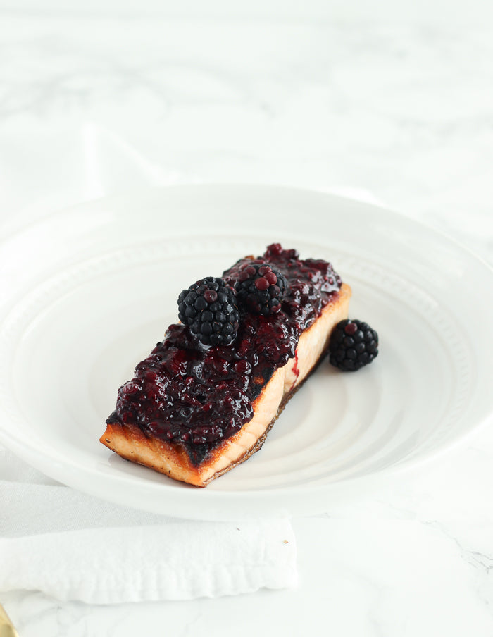 Blackberry Vinegar Glazed Salmon