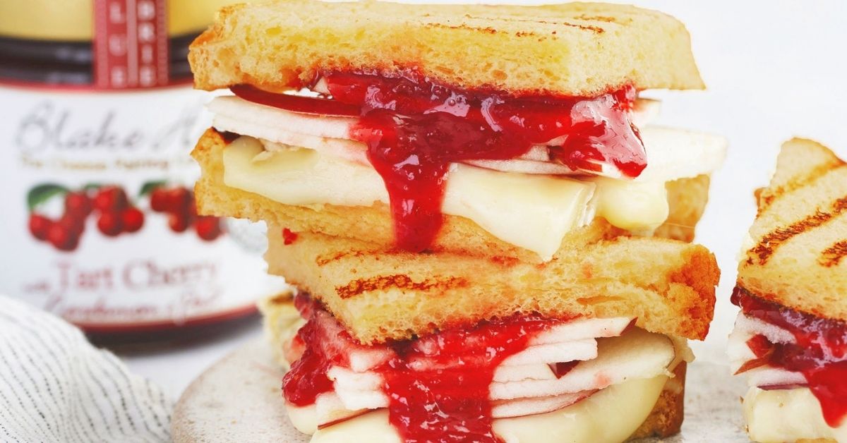 Grilled Turkey, Brie and Tart Cherry Jam