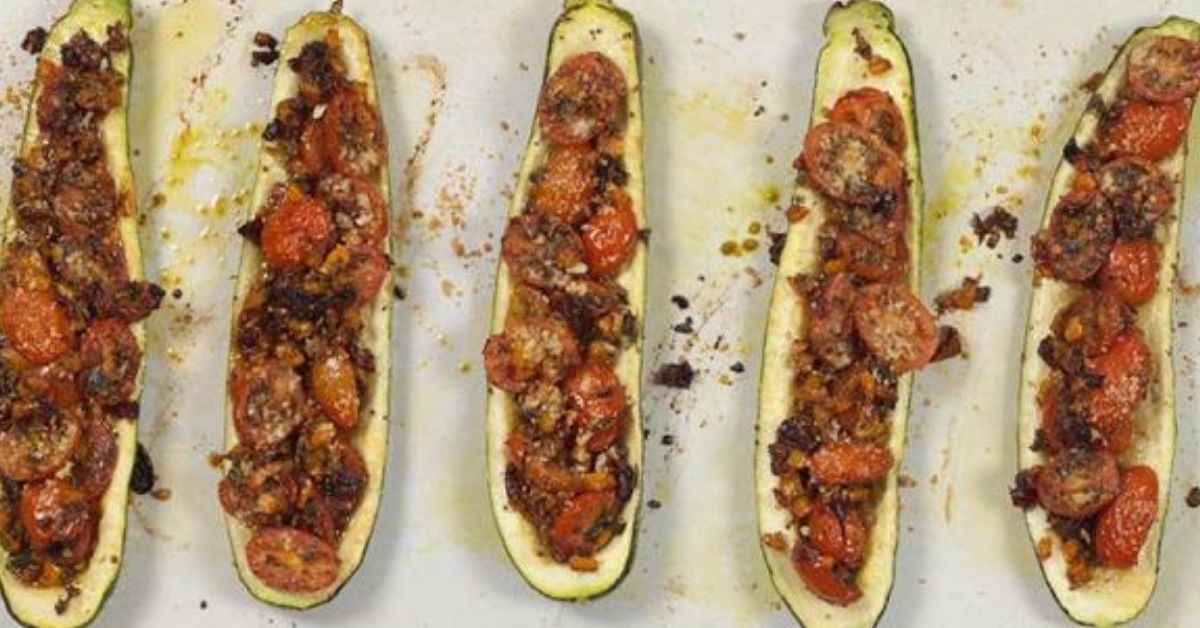 Bruschetta Basil Zucchini Boats