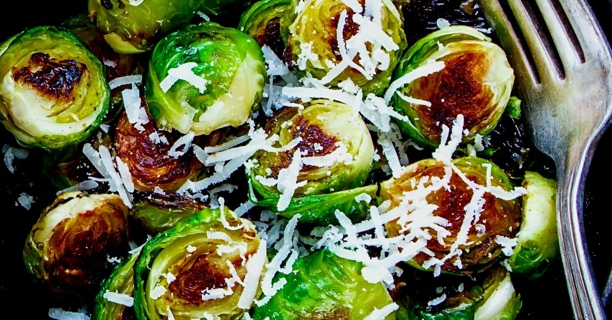 Oven Roasted Garlic Parmesan Brussels Sprouts