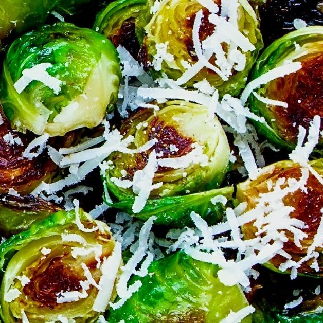 Oven Roasted Garlic Parmesan Brussels Sprouts
