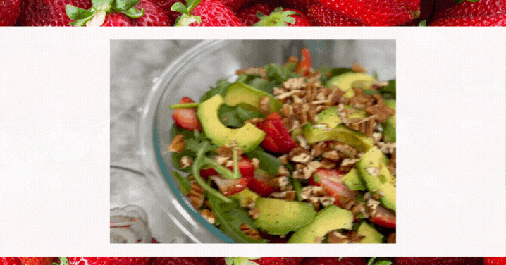 Strawberry Avocado Salad with Lime Strawberry Vinaigrette