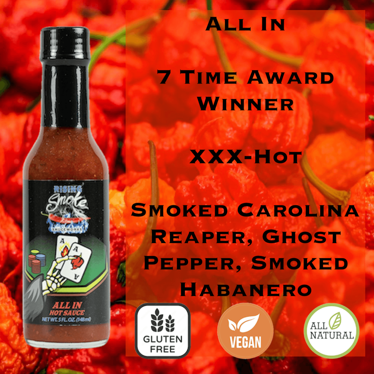 All In Hot Sauce- Super hot, smoked Carolina reaper/ghost/smoked habanero sauce1