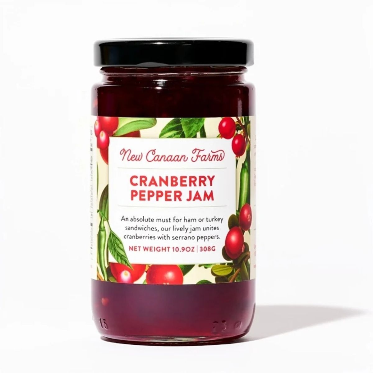 a jar of cranberry pepper jam