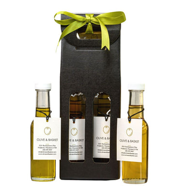 Greek Island-Inspired Duo Gift Set- Lemon Cucumber White Balsamic Vinegar and Greek Seasoning Olive Oil in a Gift Box 