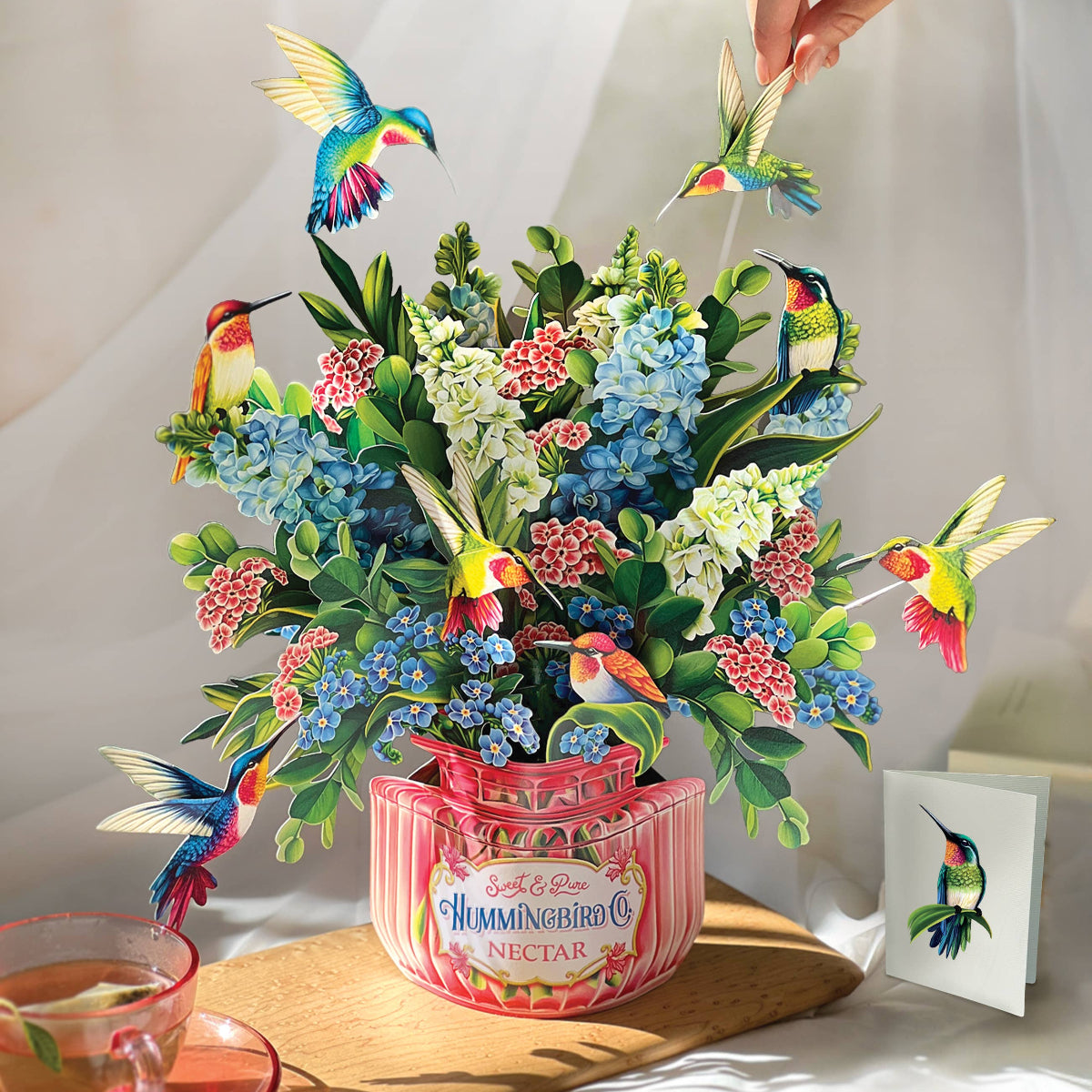 Hummingbird Oasis Pop-up Greeting Card- The perfect card2