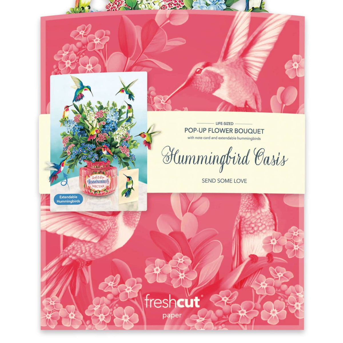 Hummingbird Oasis Pop-up Greeting Card- The perfect card3