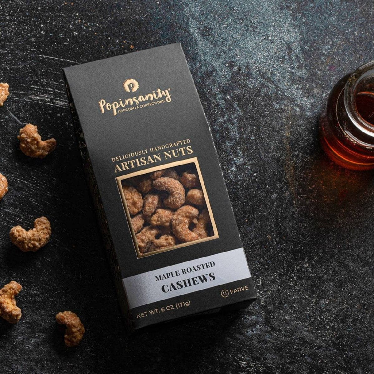 Maple Roasted Cashews Gourmet Candied Nuts Gift1