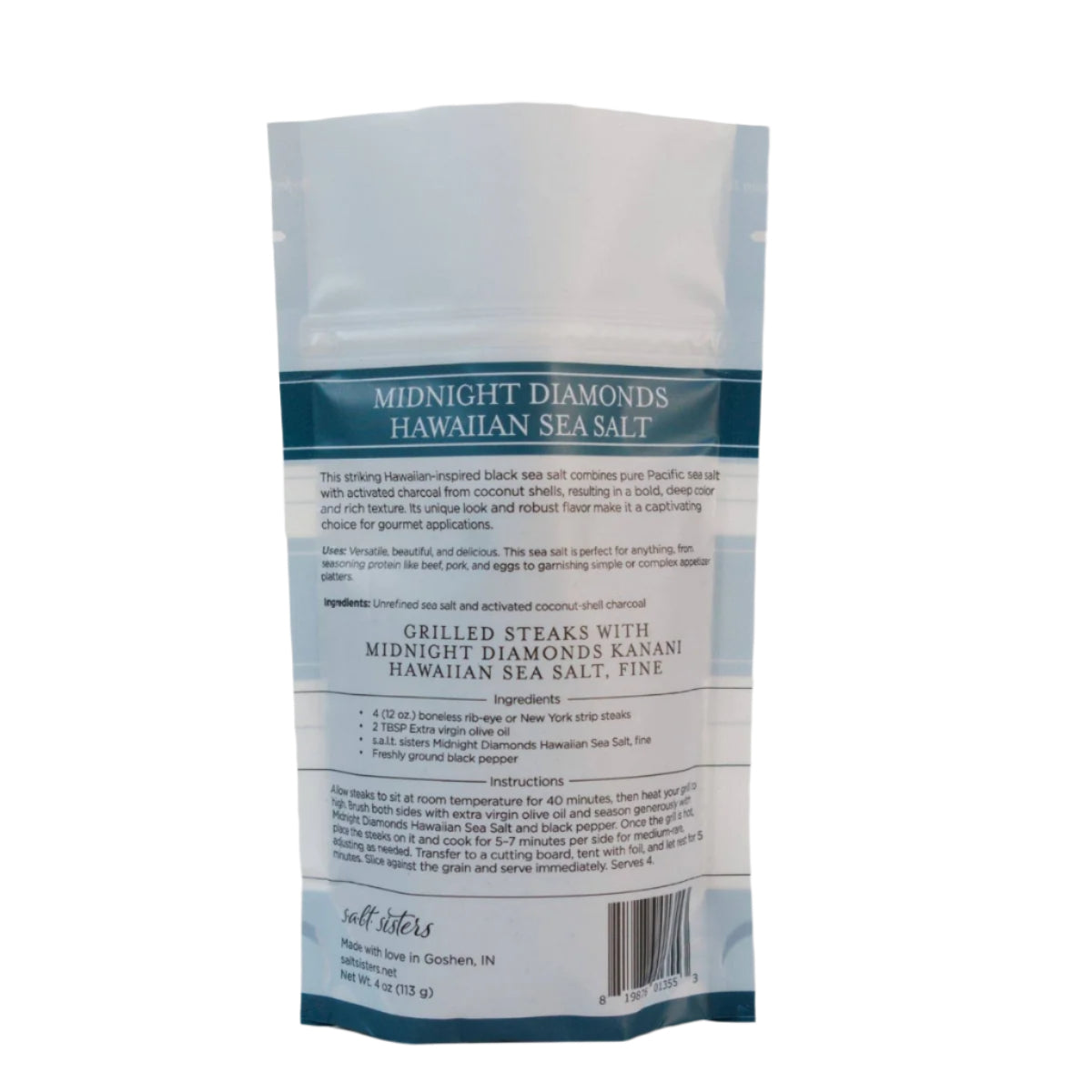 Midnight Diamonds Hawaiian Sea Salt- Olive & Basket