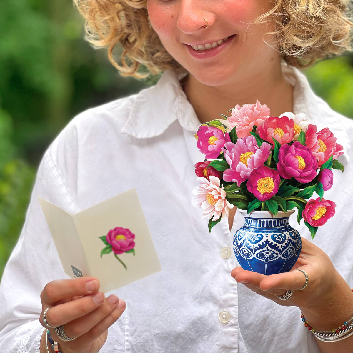 Mini Peony Paradise Pop-up Greeting Card- The perfect greeting card
