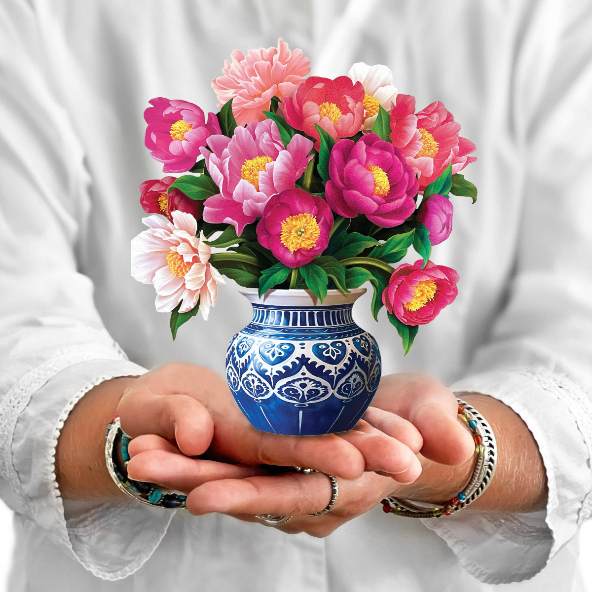 Mini Peony Paradise Pop-up Greeting Card- The perfect greeting card Olive & Basket