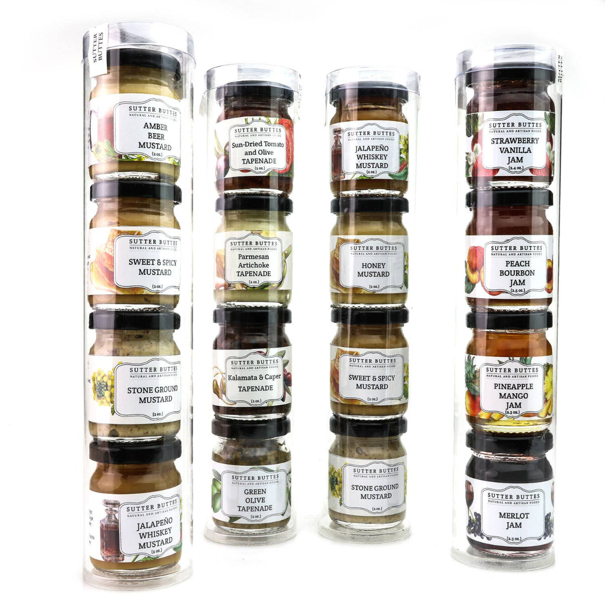 Collection of  jars on a white background