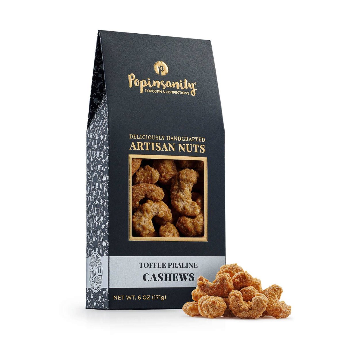 Toffee Praline Cashews Gourmet Candied Nuts Gift