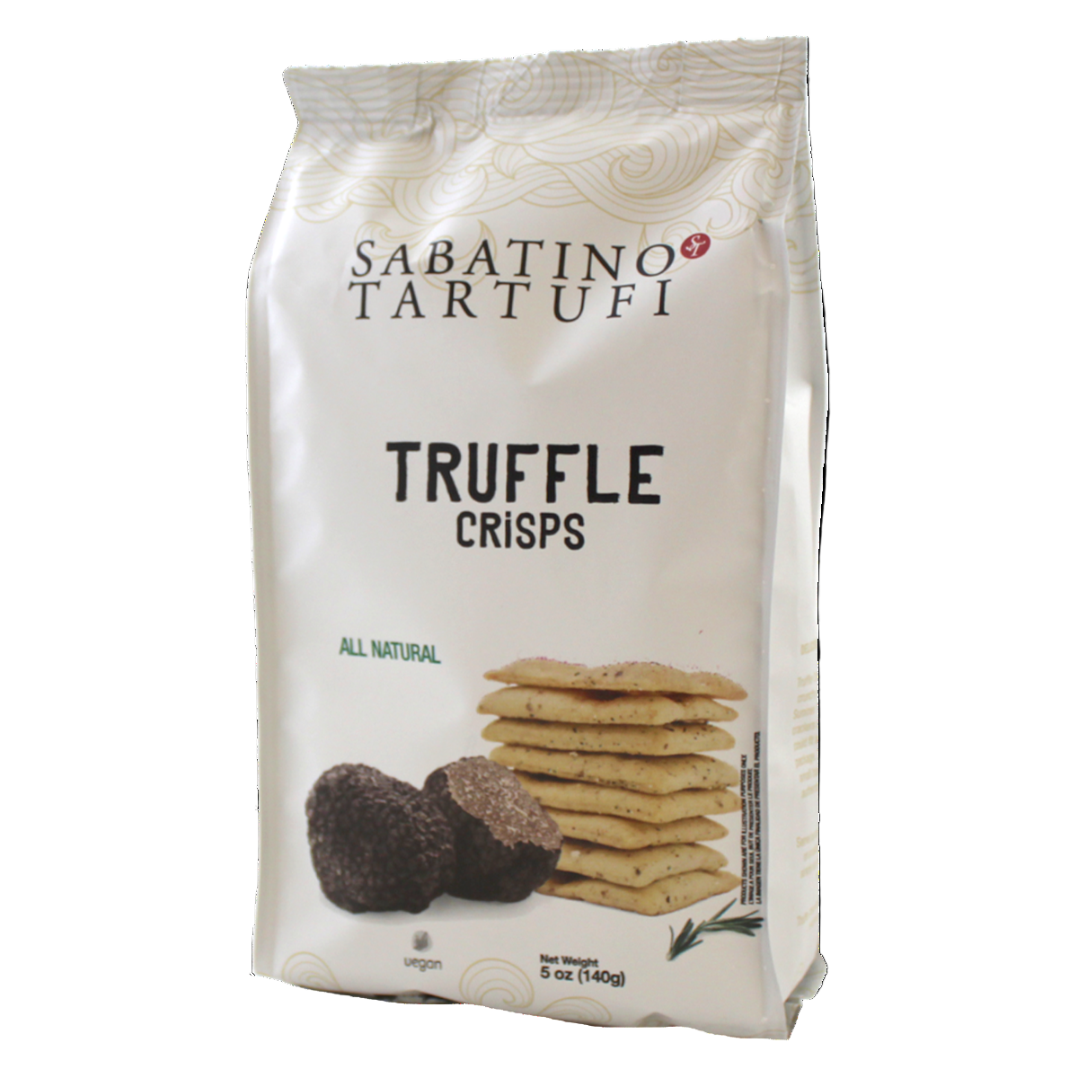 Sabatino Tartufi truffle crisps packaging on a white background