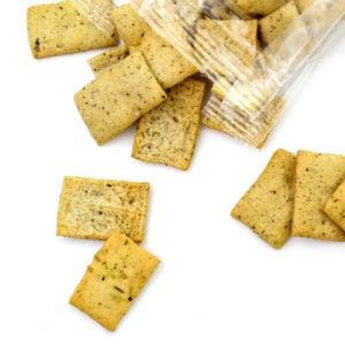 Crackers on a white background