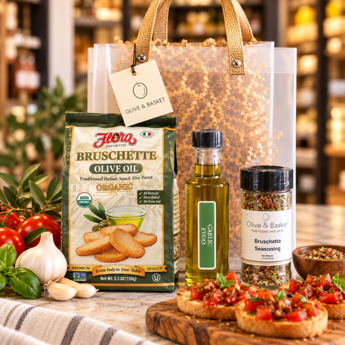 Bruschetta Gift Set | Italian Food Gifts | Olive & Basket