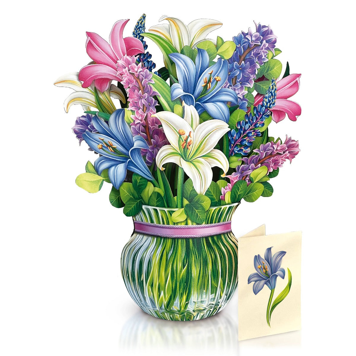 Lilies & Lupines Pop-up Greeting Card- A perfect gift Media 1 of 2