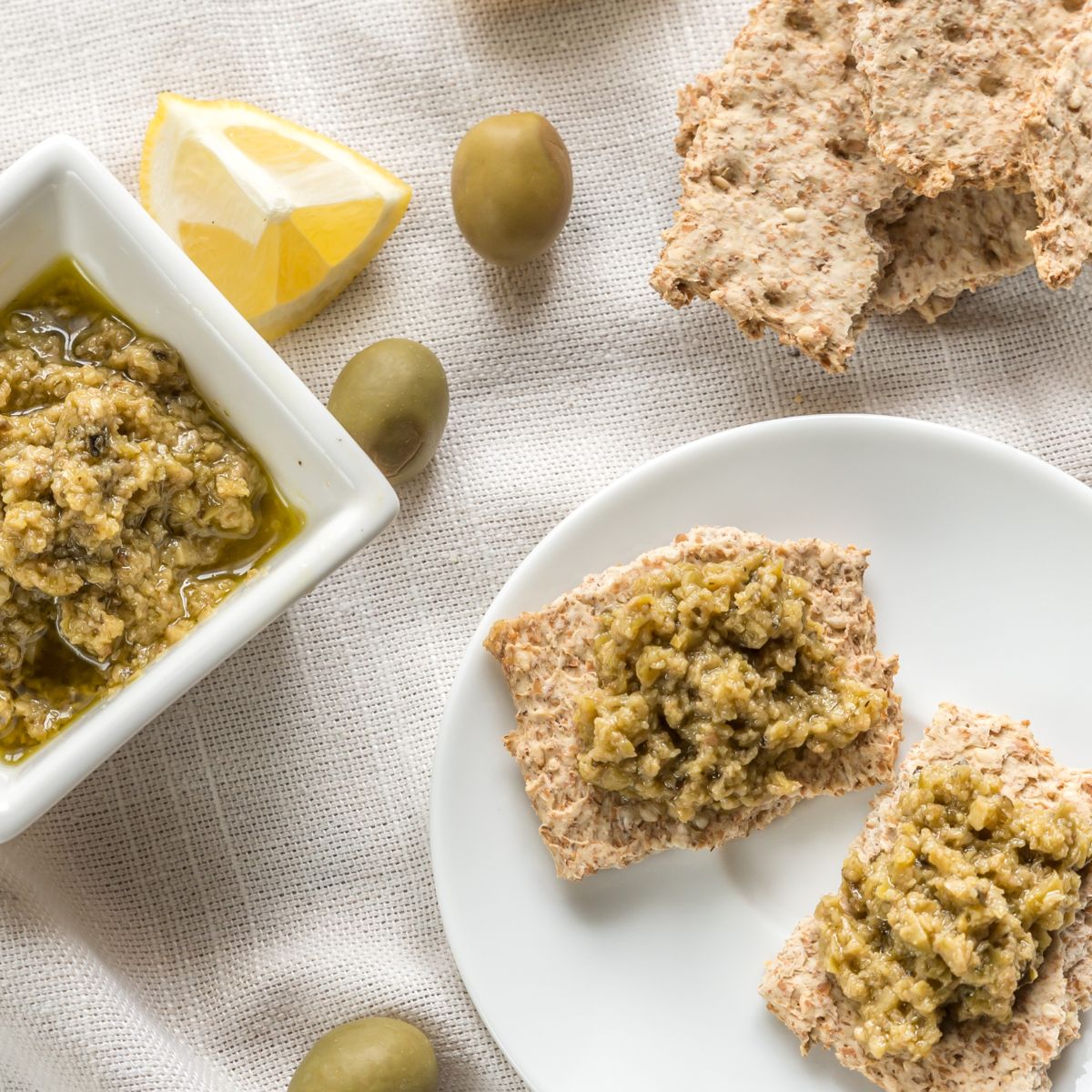 Green Olive and Almond Tapenade- Add it to your next cheese board