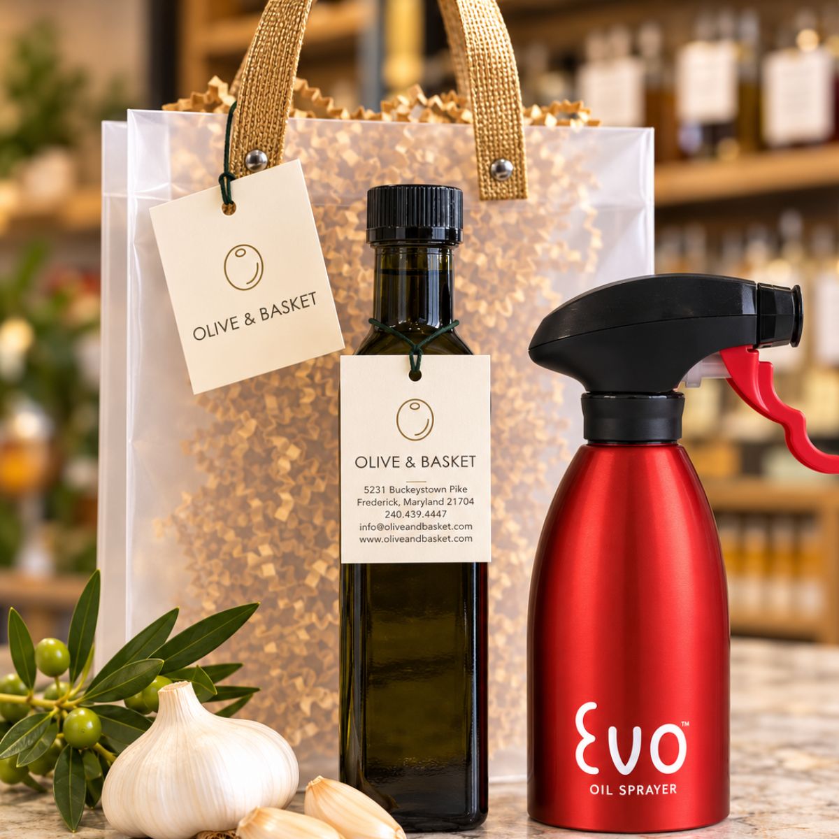 Garlic Olive Oil & Sprayer Gift Set