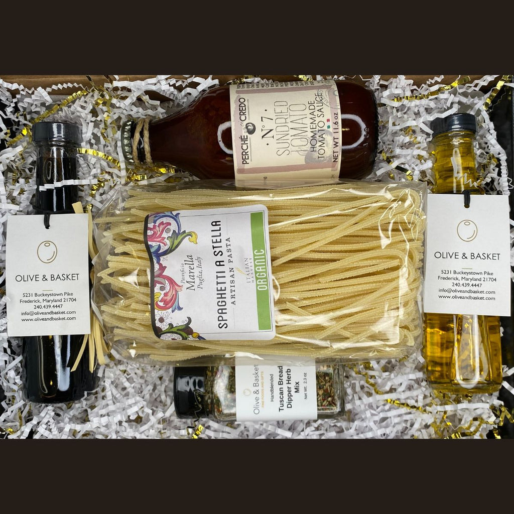 Spaghetti Dinner Gift Box- Unique Gift Sets - Olive & Basket