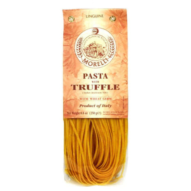 pasta with truffle, olive and basket, morelli pasta factory, made with wheat germ